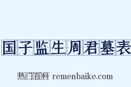 国子监生周君墓表是什么意思的图片